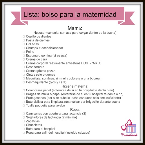 Lista bolso maternidad